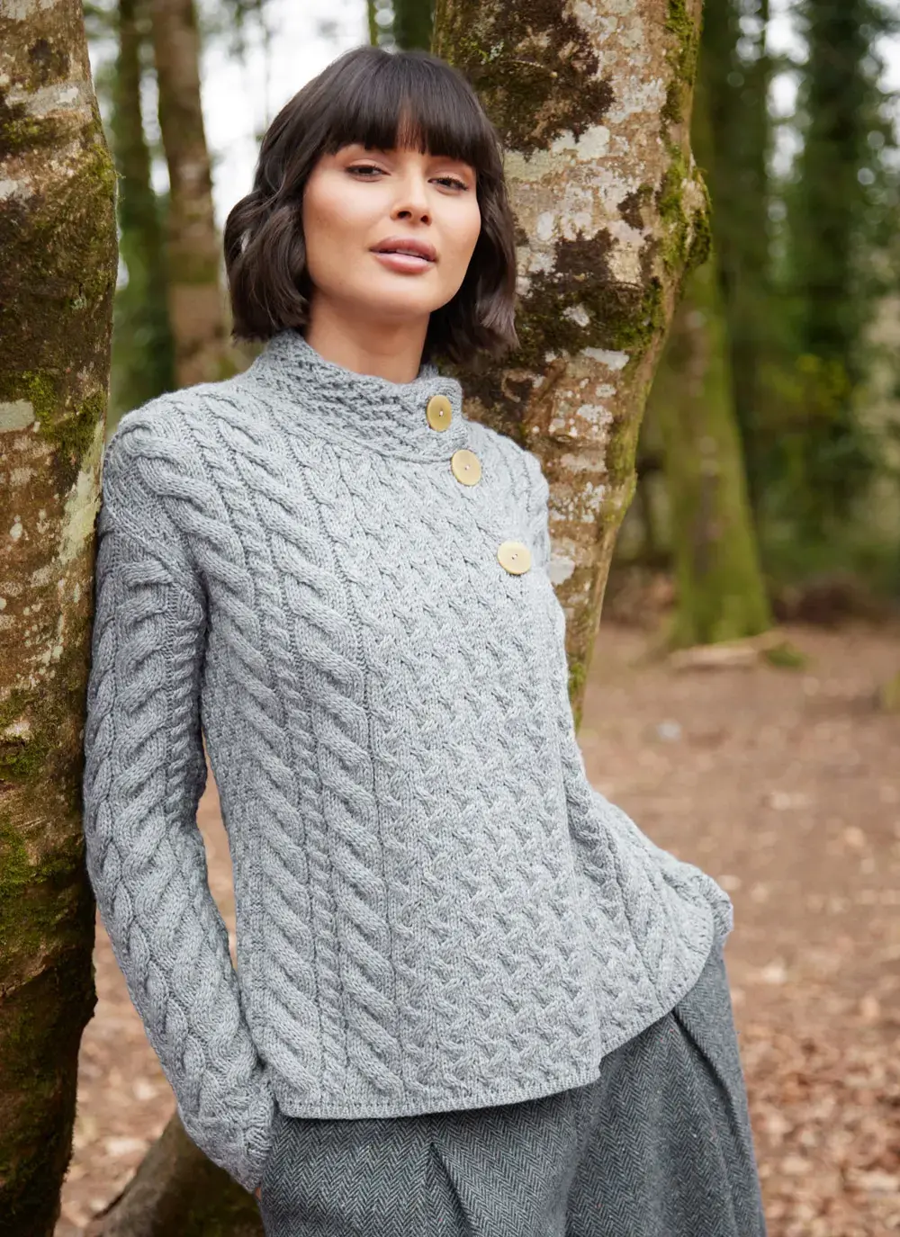 Supersoft Merino Wool Button Neck Cardigan